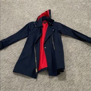 Navy j crew rain jacket